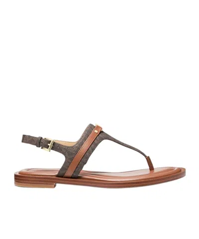Michael Kors Round Toe Sandals In Brown