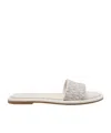 Michael Kors Round Toe Slippers In White