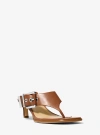 Michael Kors Rowen Leather Thong Sandal In Brown