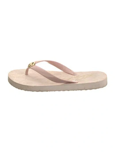 Pre-owned Michael Kors Rubber Flip Flops In Neutral