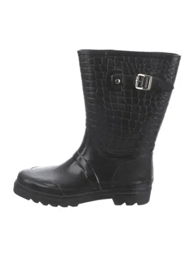 Pre-owned Michael Kors Rubber Rain Boots In Black