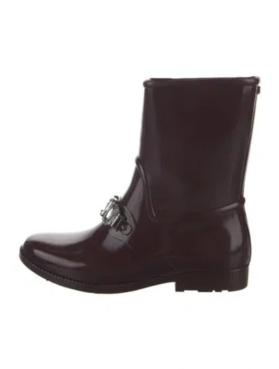 Pre-owned Michael Kors Rubber Rain Boots W/ Tags In Burgundy