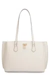 Michael Kors Ruby Leather Tote In Beige