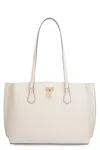 Michael Kors Ruby Leather Tote In Beige