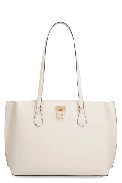 Michael Kors Ruby Leather Tote In Beige