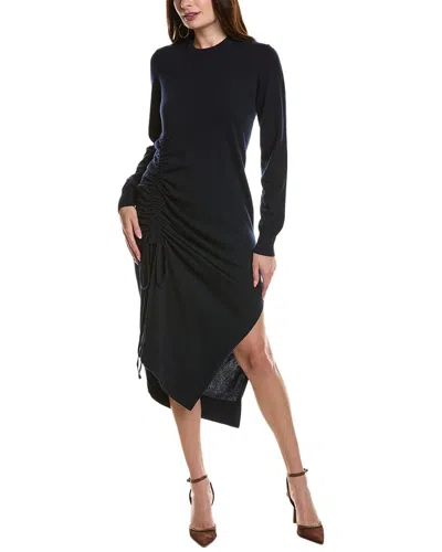Michael Kors Collection Ruched Cashmere Sweaterdress In Black
