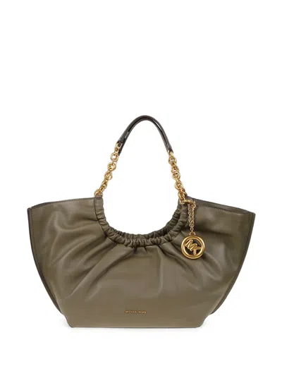 Michael Kors Ruched Chain-link Tote Bag In Red
