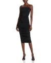 Michael Kors Form-fitting Midi Dress With Spaghetti Straps In Black