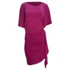 Michael Kors Ruched Mini Dress In Pink Cotton In Pink
