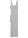 Michael Kors Stretch Wool Blend Ruched Tank Dress In Grey