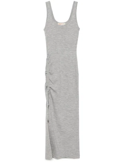 MICHAEL KORS RUCHED SCOOP-NECK DRESS