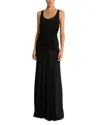 Michael Kors Collection Ruched Jersey Sleeveless Gown In Black