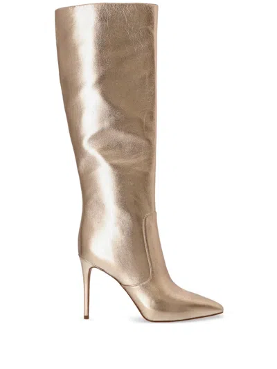Michael Kors Rue 100mm Metallic Knee-high Boots In Gold