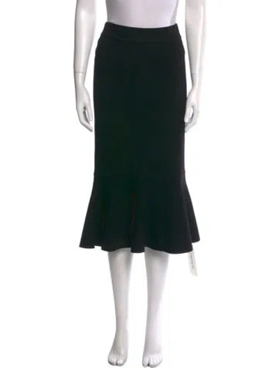 Pre-owned Michael Kors Ruffle Embellishment Midi Length Skirt In Black