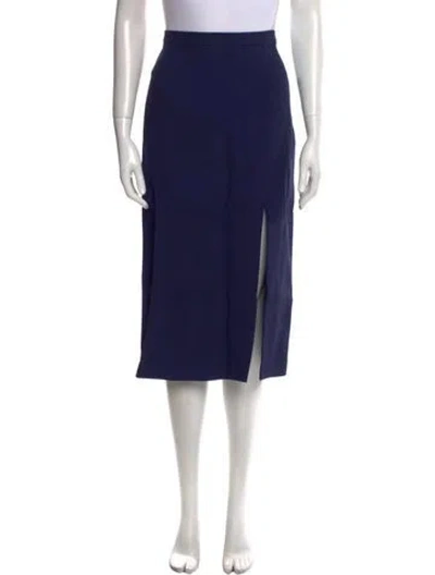 Pre-owned Michael Kors Ruffle Embellishment Midi Length Skirt In Blue