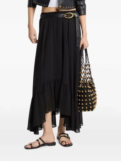 Michael Kors Ruffled Asymmetric Skirt In Black