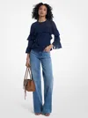 Michael Kors Ruffled Georgette Blouse In Multi