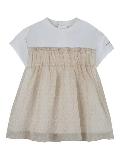 Michael Kors Babies' Ruffled Logo Dress In White