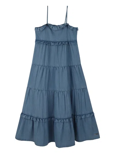 Michael Kors Kids' Ruffled Tiered Dress In Blue