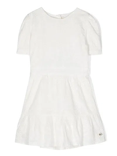 Michael Kors Kids' Ruffled-trim Broderie Dress In White