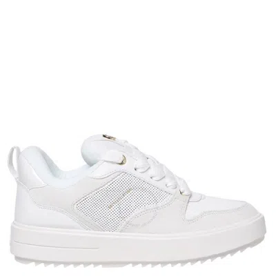 Michael Kors Rumi Logo-plaque Leather Sneakers In White