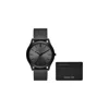 Michael Kors Runway Black Stainless Steel Mesh Mens Watch And Wallet Gift Set In Black