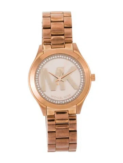 Pre-owned Michael Kors Runway Watch, 34mm In Multi