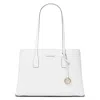 Michael Kors Ruthie Medium Pebbled Leather Tote Bag In White