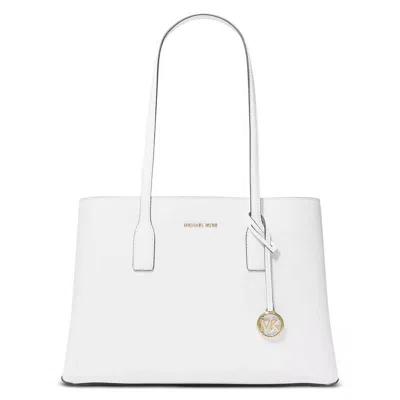 Michael Kors Ruthie Medium Pebbled Leather Tote Bag In White