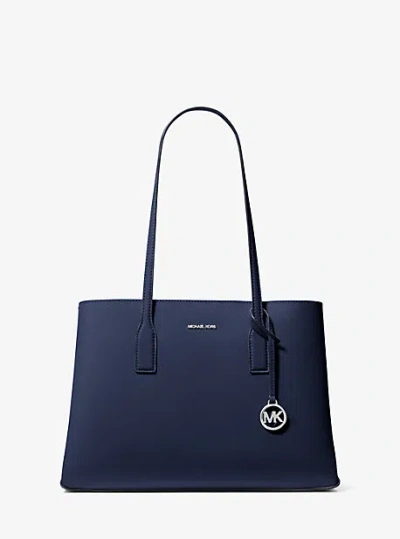 Michael Kors Ruthie Medium Saffiano Leather Tote Bag In Blue