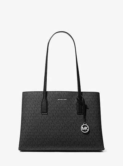 Michael Kors Ruthie Medium Signature Logo Tote Bag In Black