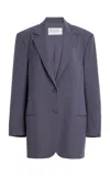 Michael Kors Ryan Stretch-wool Blazer In Purple