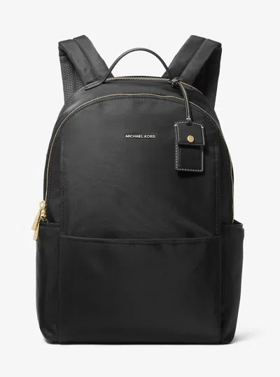 Michael Kors Sable Large Nylon Backpack In Black
