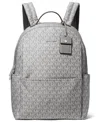 Michael Kors Sable Large Printed Signature Logo Backpack In Gray