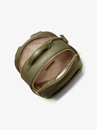 Michael Kors Sable Medium Pebbled Leather Backpack In Green