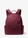 Michael Kors Sable Medium Pebbled Leather Backpack In Red
