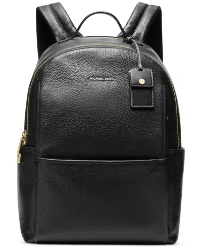 Michael Kors Sable Small Leather Multifunction Backpack In Black