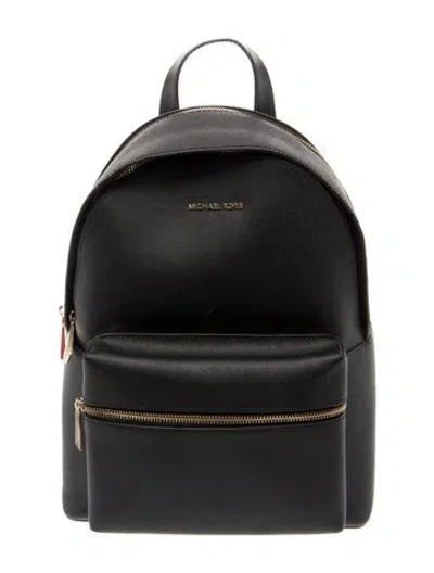 Pre-owned Michael Kors Saffiano Leather Backpack In Black