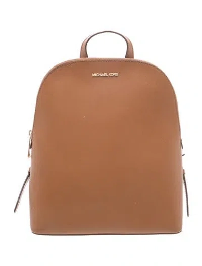 Pre-owned Michael Kors Saffiano Leather Backpack In Brown