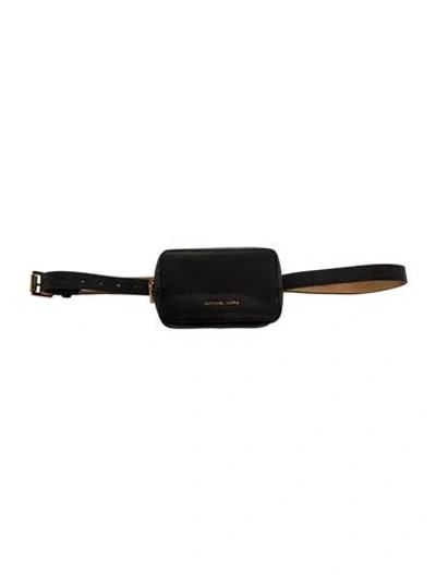 Pre-owned Michael Kors Saffiano Leather Belt Bag In Black