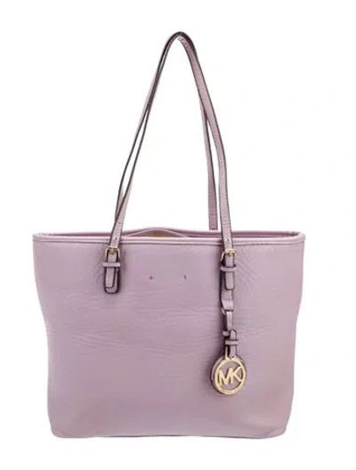 Pre-owned Michael Kors Saffiano Leather Bucket Bag In Purple
