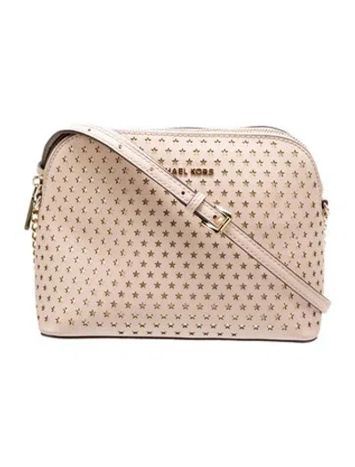 Pre-owned Michael Kors Saffiano Leather Chain Linked Shoulder Bag In Pink
