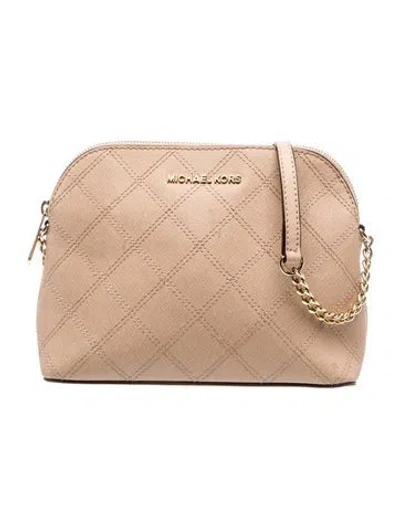 Pre-owned Michael Kors Saffiano Leather Clutch In Brown