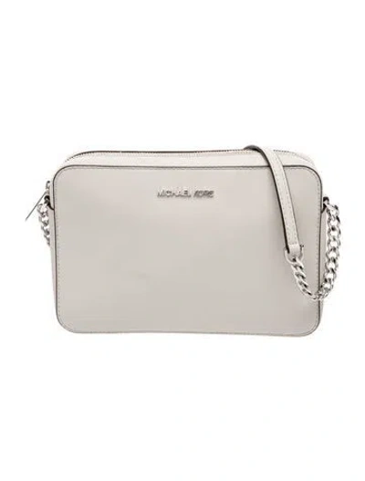 Pre-owned Michael Kors Saffiano Leather Clutch In Gray