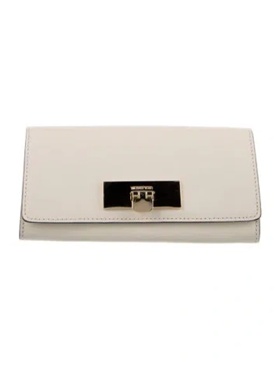 Pre-owned Michael Kors Saffiano Leather Continental Wallet In Neutrals
