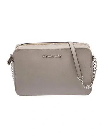 Pre-owned Michael Kors Saffiano Leather Crossbody Bag In Black