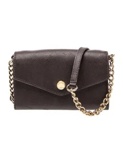 Pre-owned Michael Kors Saffiano Leather Crossbody Bag In Black