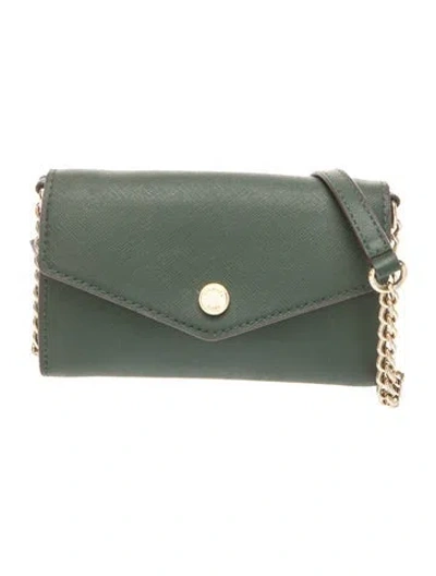 Pre-owned Michael Kors Saffiano Leather Crossbody Bag In Green