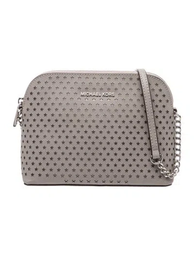 Pre-owned Michael Kors Saffiano Leather Crossbody Bag In Grey
