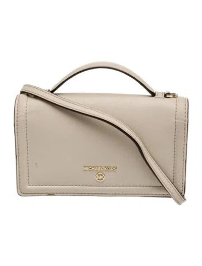 Pre-owned Michael Kors Saffiano Leather Crossbody Bag In Neutral